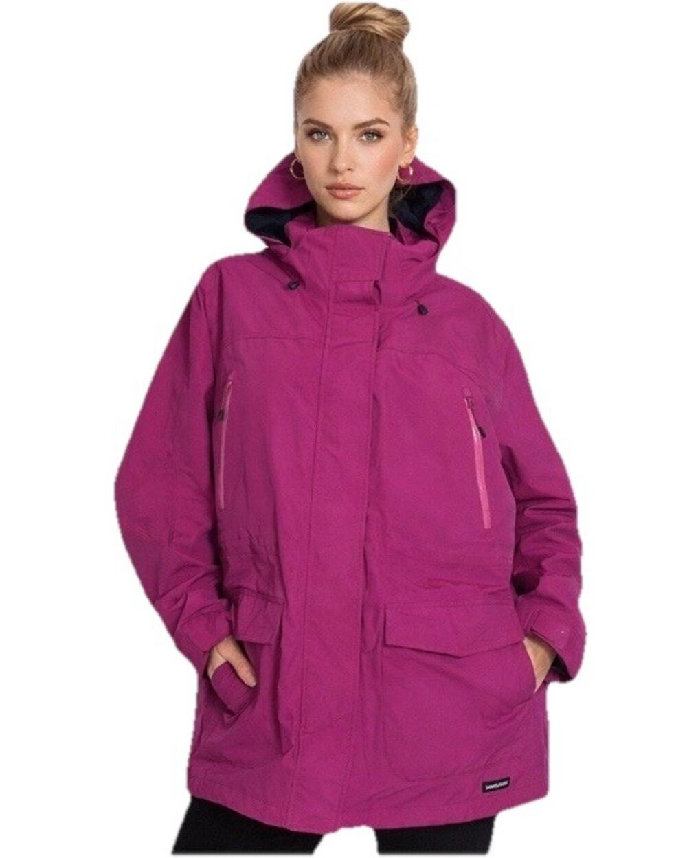 Lands End Squall Jacket Women’s Size Large Pink Insulated Hooded Waterproof